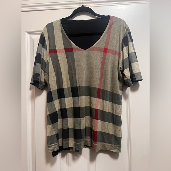 Authentic Burberry Nova Check Reversible Tshirt- L/XL - Picture 6 of 14